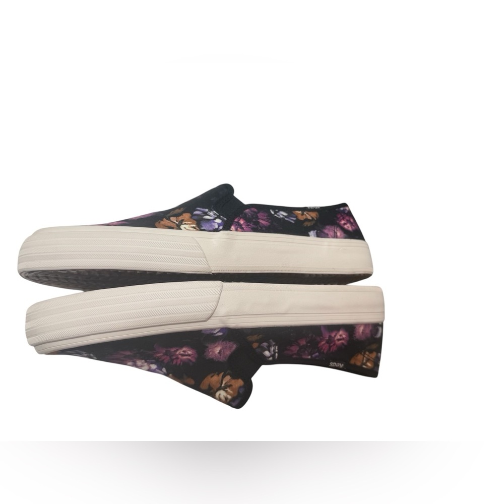 Keds Women's Floral Slip-On Shoes - Black and Purple - Picture 6 of 8